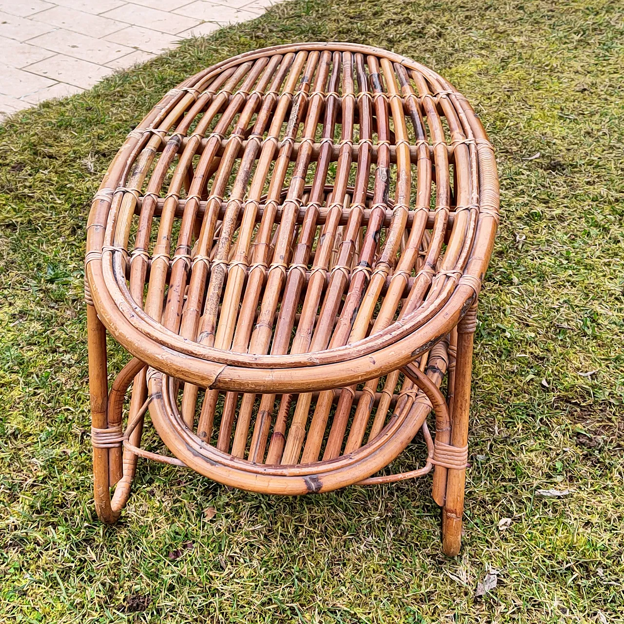 Bamboo table by Titoli Agnoli for Bonacina, 1960 5