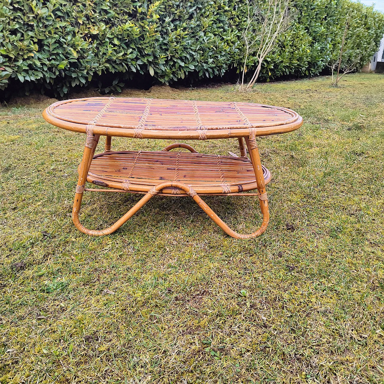 Bamboo table by Titoli Agnoli for Bonacina, 1960 6