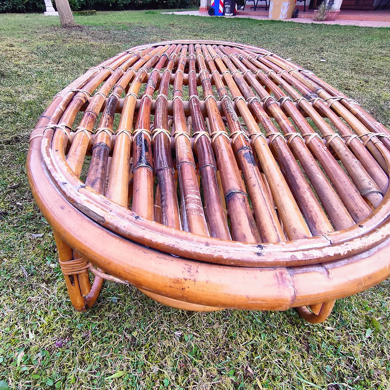 Bamboo table by Titoli Agnoli for Bonacina, 1960 7