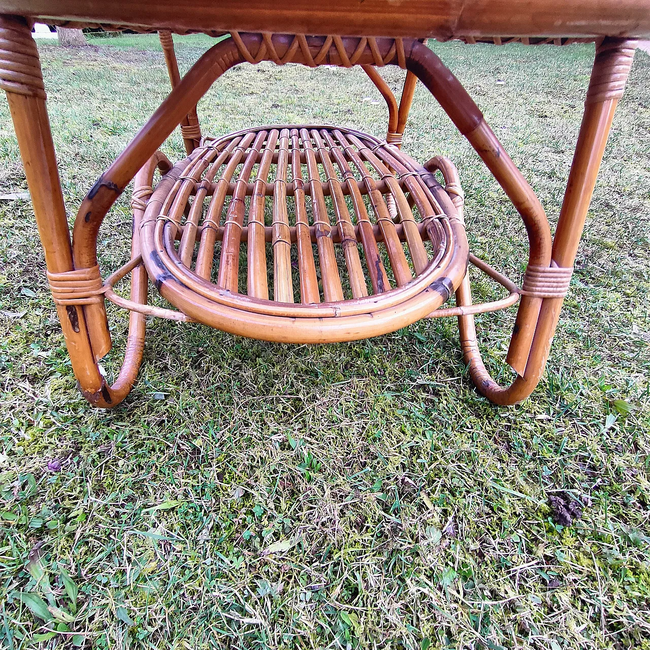 Bamboo table by Titoli Agnoli for Bonacina, 1960 8