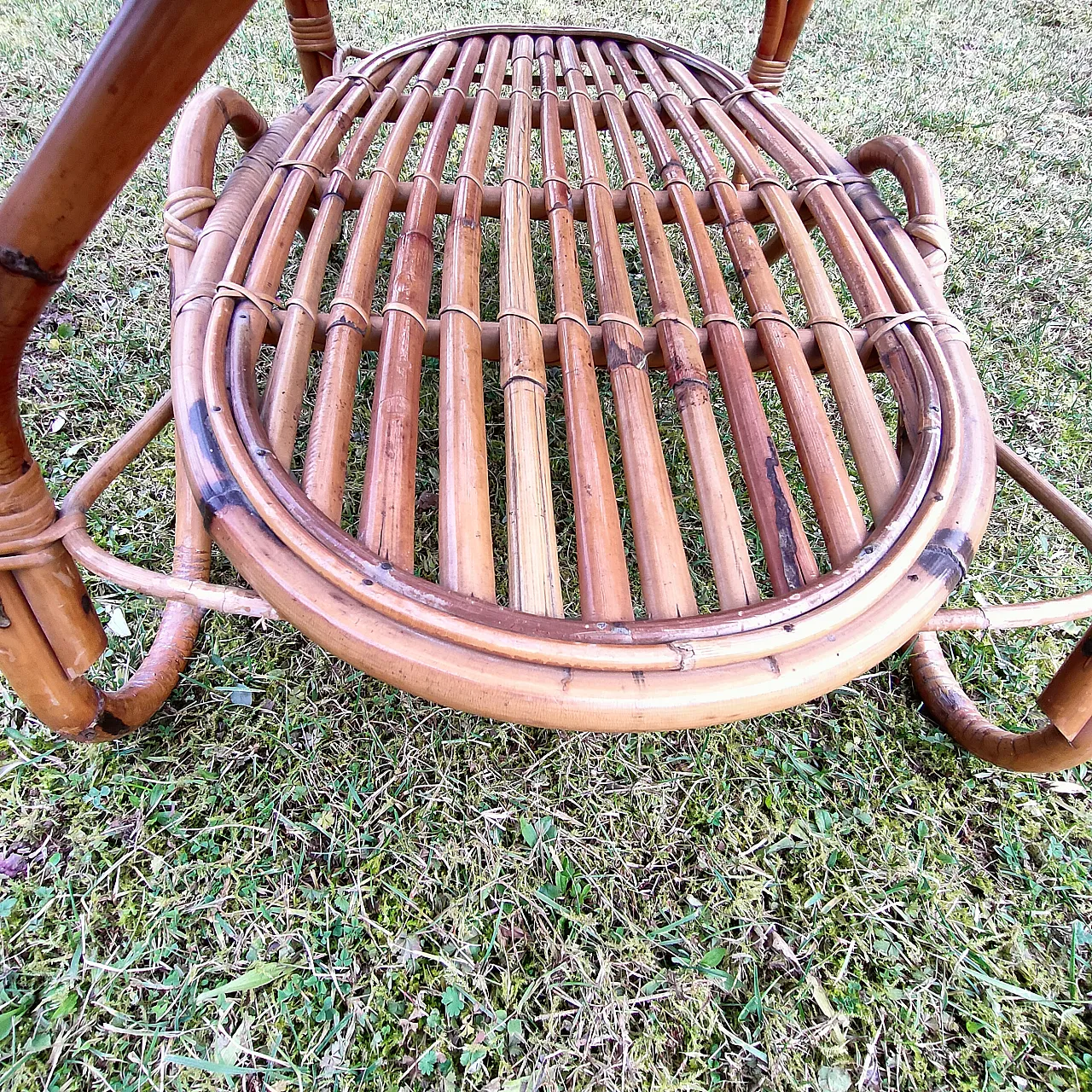 Bamboo table by Titoli Agnoli for Bonacina, 1960 9