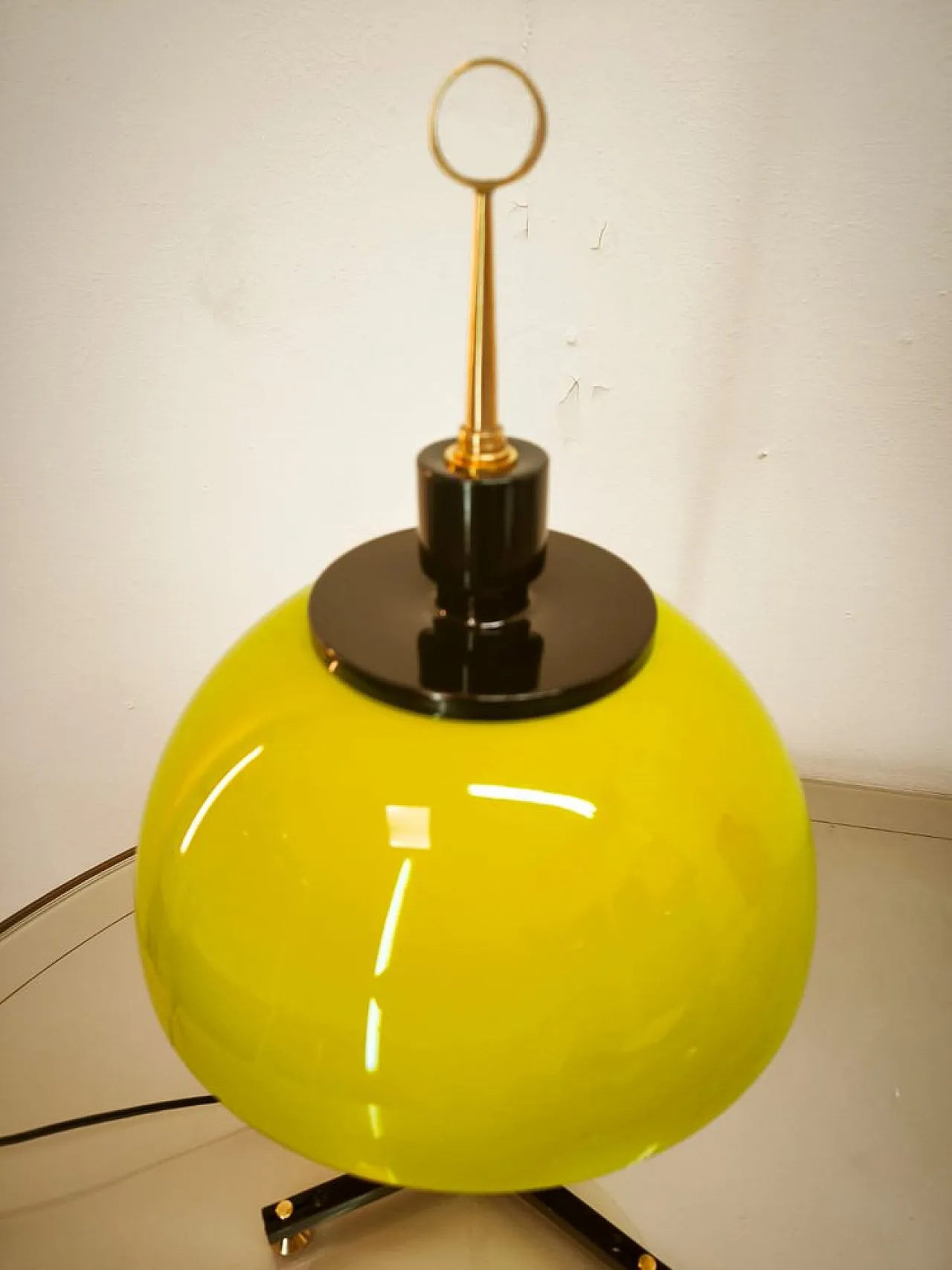 Lamp with green dome, 1950s 4