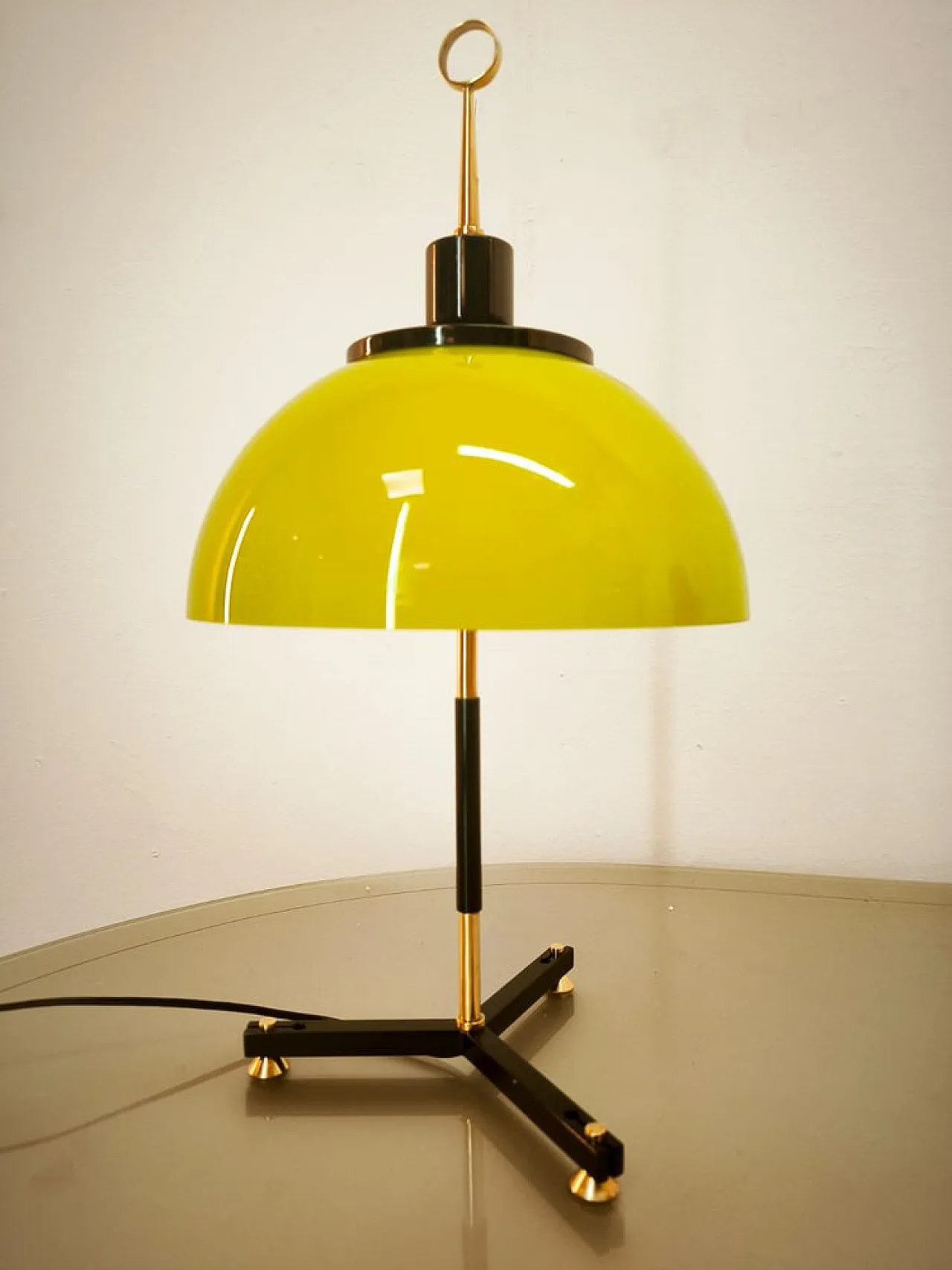 Lamp with green dome, 1950s 6