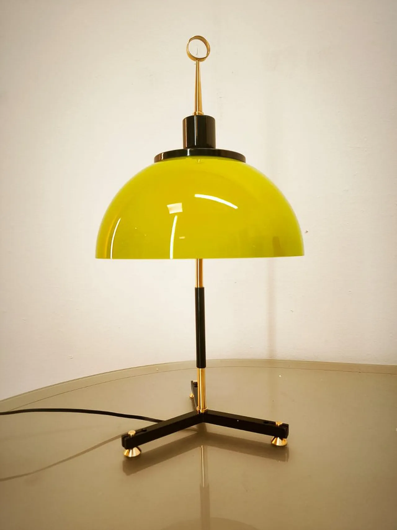 Lamp with green dome, 1950s 8