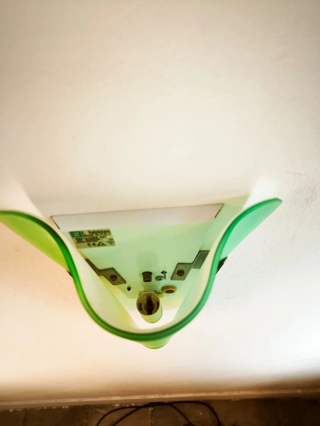 Fabbian green wall light by F. Fabbian, 1990s 3