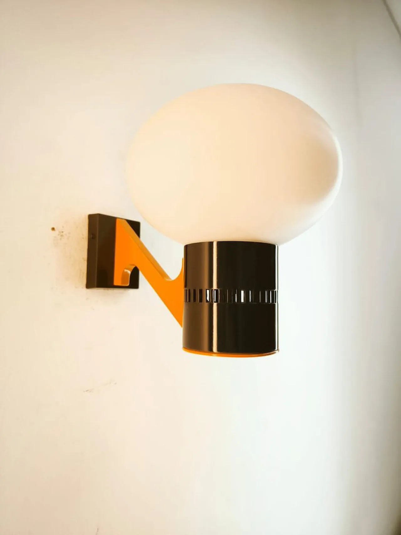 Space Age Wall light with oval glass, 1970s 4