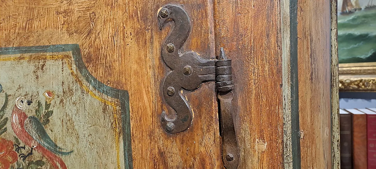 Tyrolese painted wardrobe with one door, 19th century 6