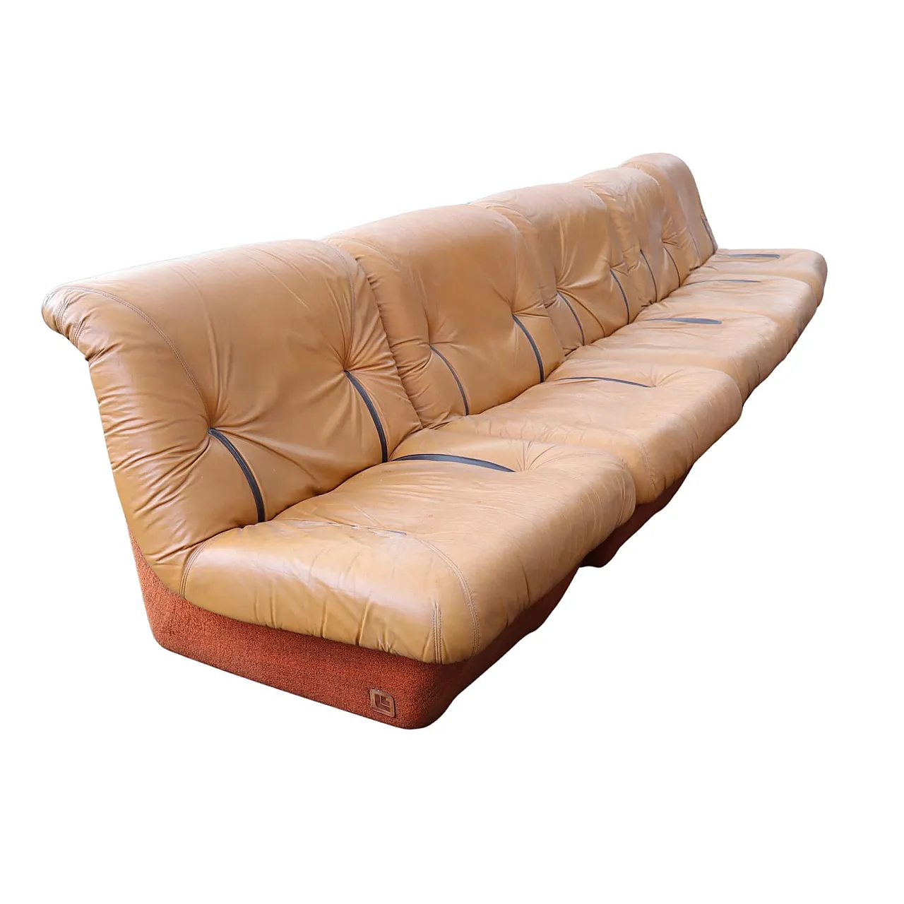 Modular sofa in leather 5 modules by Lev and Lev, 50s 7