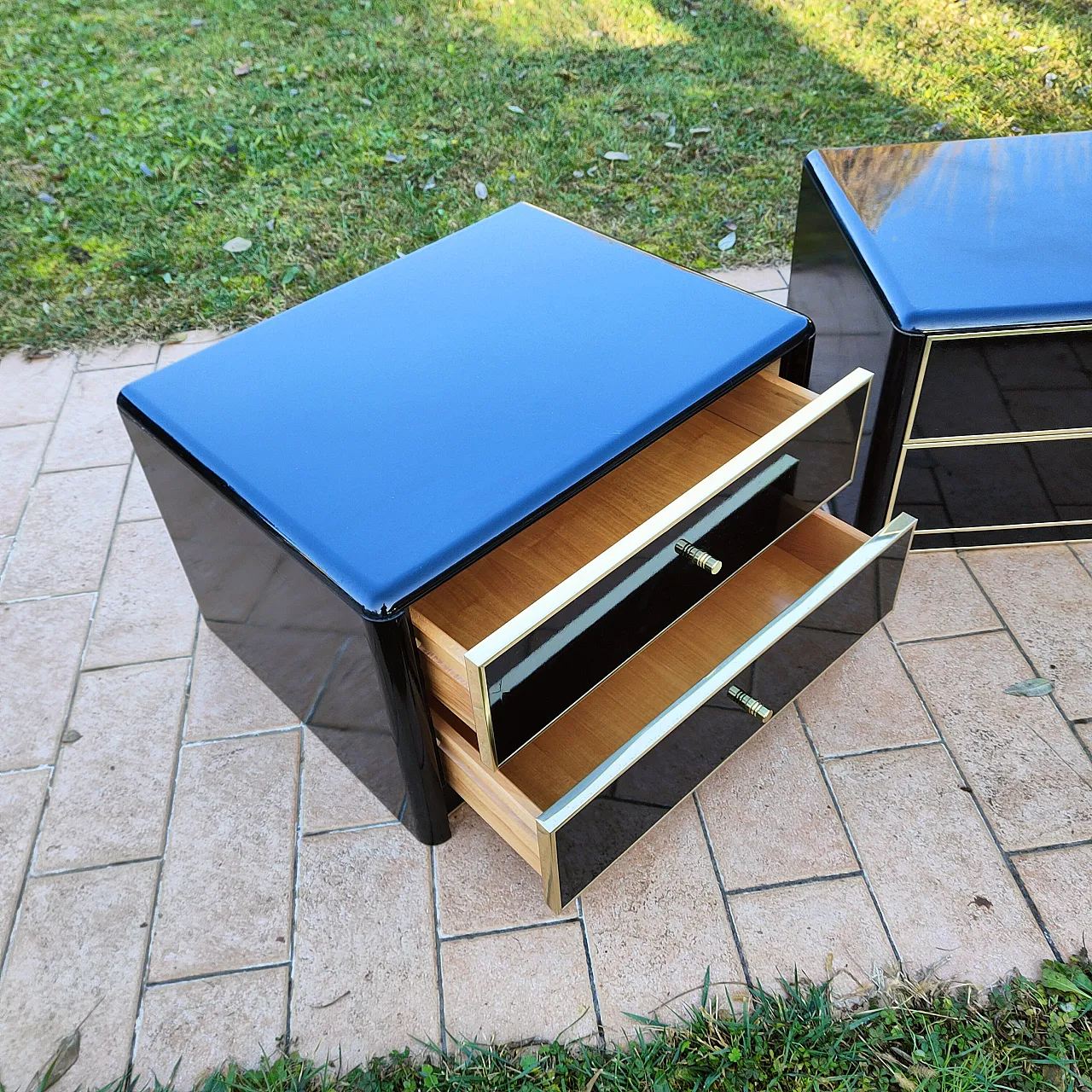 Pair of bedside tables by Renato Zevi, 70s 13