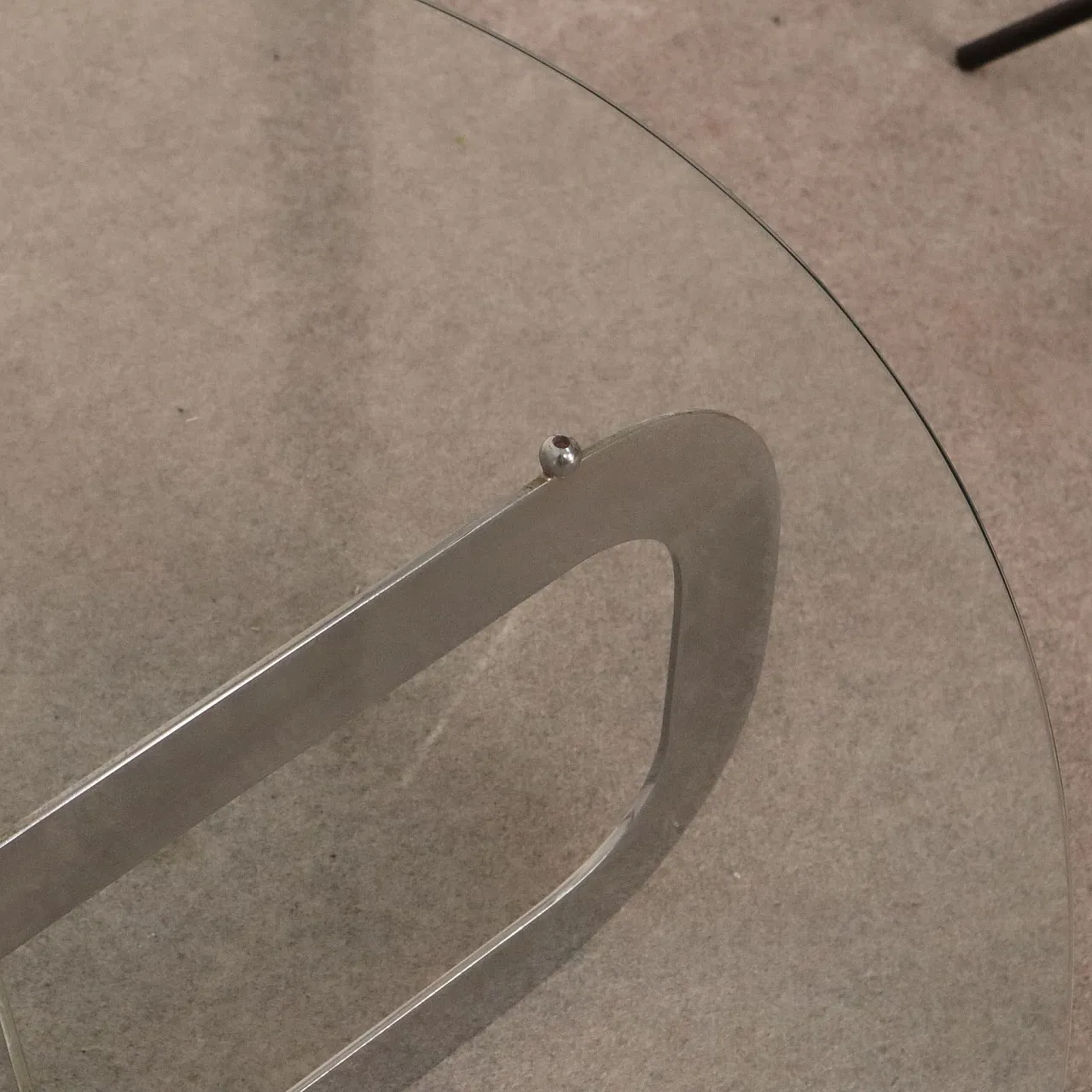 Round coffee table steel and glass, Italy, 1970 9