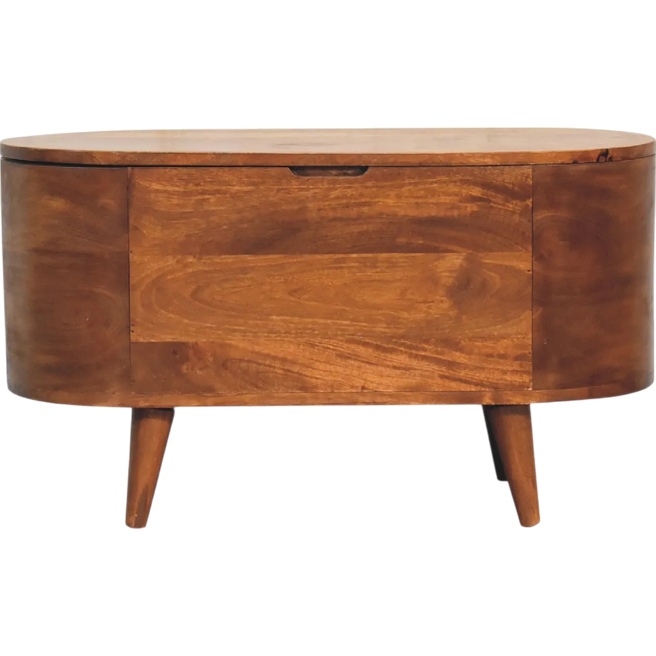 Blanket box rounded lid up solid wood chestnut, 2000 12