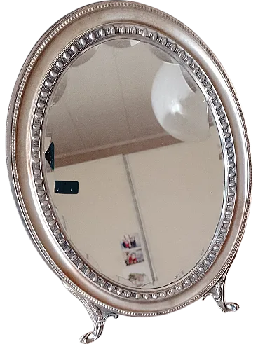 Oval mirror silver, 70s