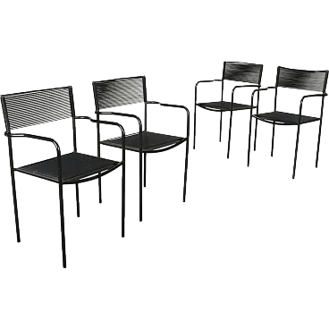 4 Spaghetti chairs by G. Belotti  for Alias in plastic metal, 1980s