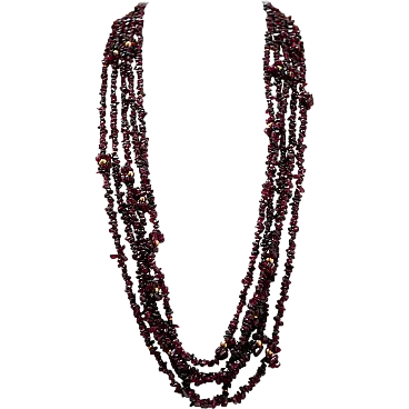 Garnets, multi-strands necklace, 1970s