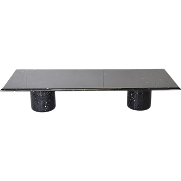 Coffee table in black Marquinia marble by Angelo Mangiarotti, 1980s