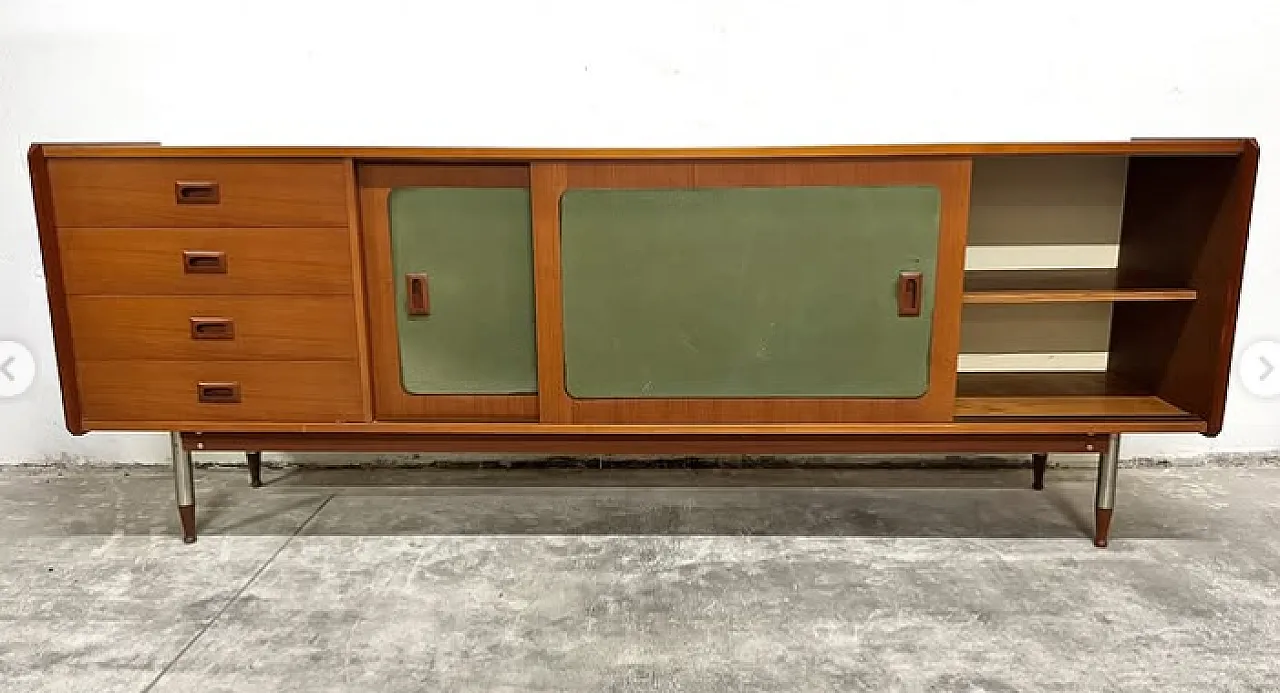 Teak and metal sideboard, 1960s 2