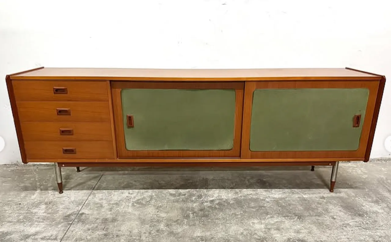 Teak and metal sideboard, 1960s 4