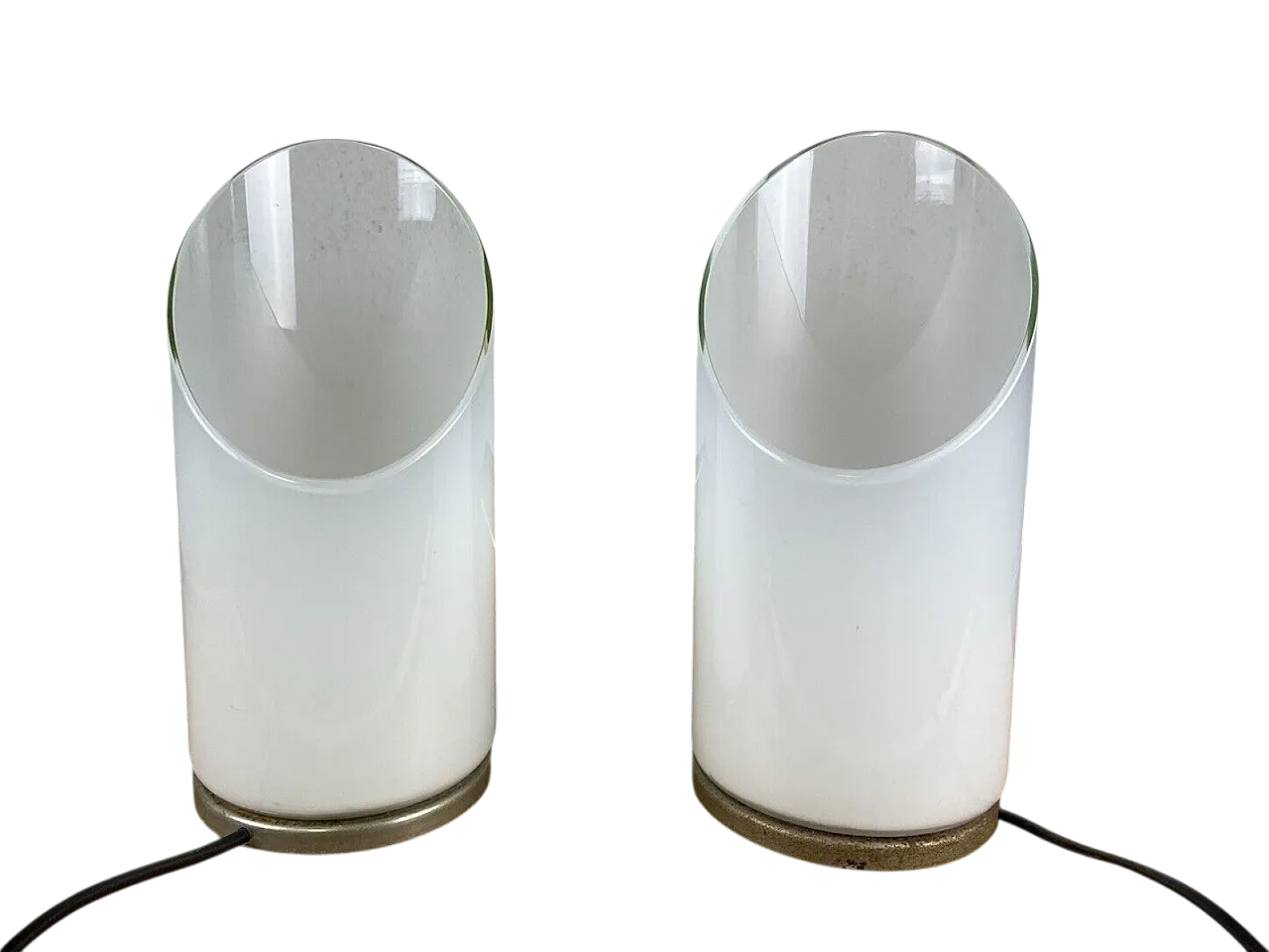 Pair of glass table lamps, 1960s 14