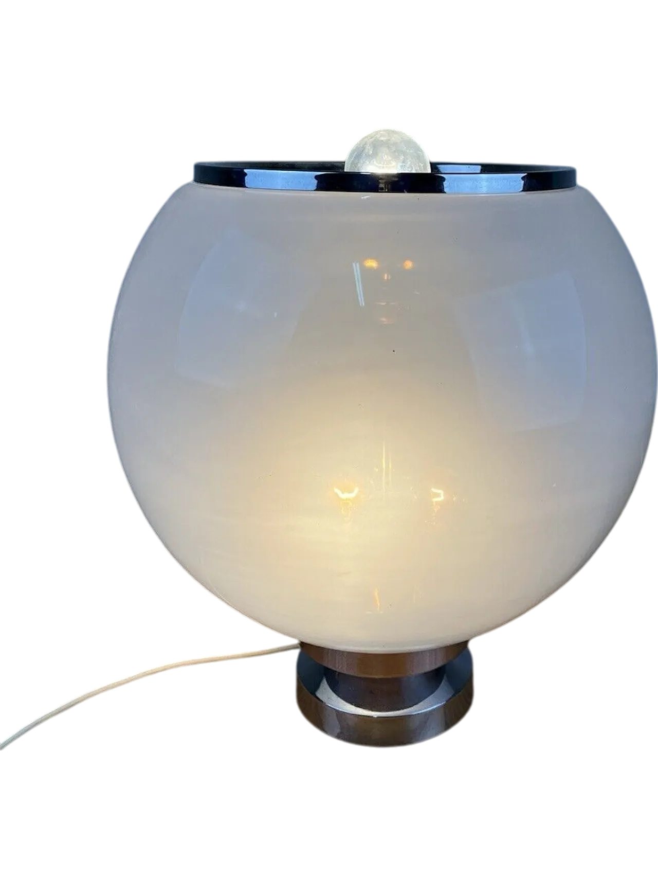 Table lamp in steel and Murano shaded glass, 1970s 14