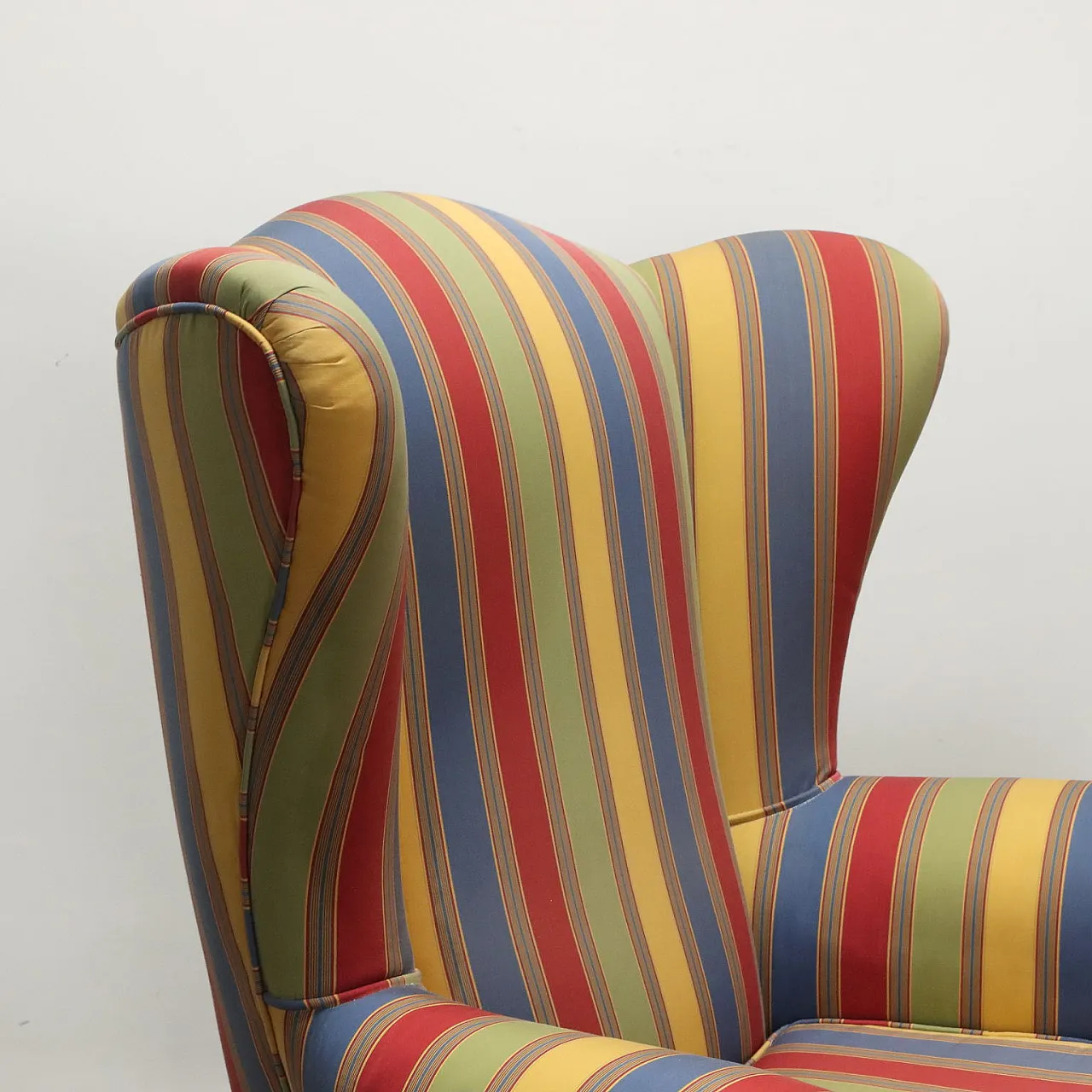 Bergère armchairs in fabric and wood, mid-19th century 4