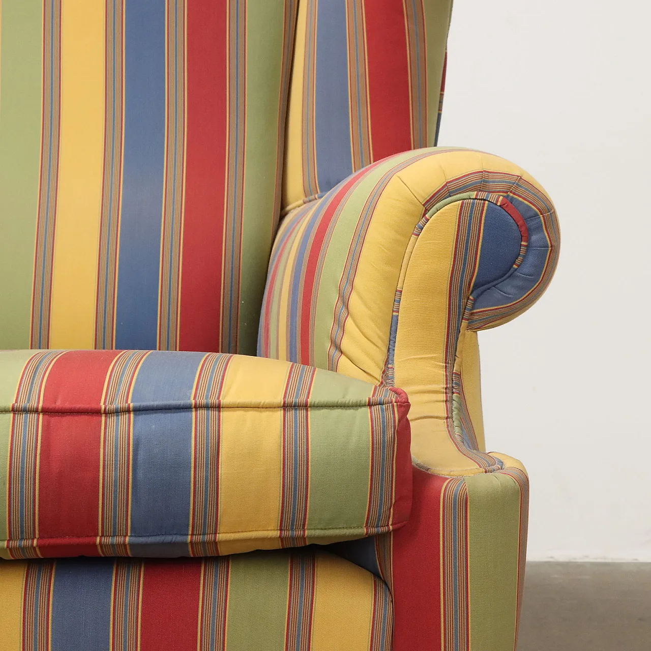 Bergère armchairs in fabric and wood, mid-19th century 7