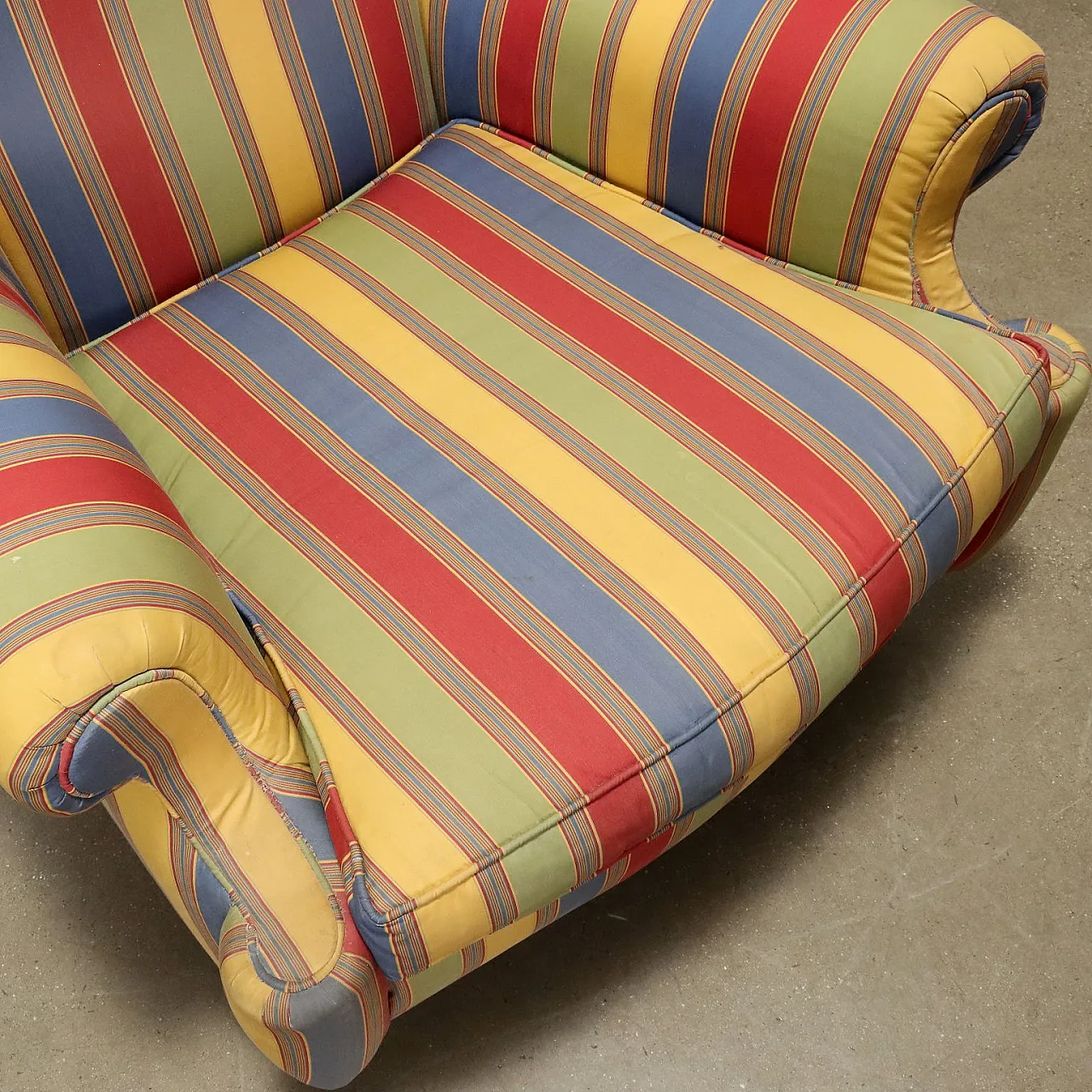 Bergère armchairs in fabric and wood, mid-19th century 9