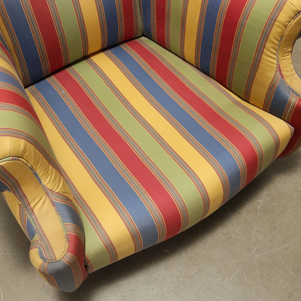 Bergère armchairs in fabric and wood, mid-19th century 10