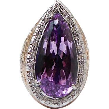 Amethyst, diamonds, rose gold ring, 1970s