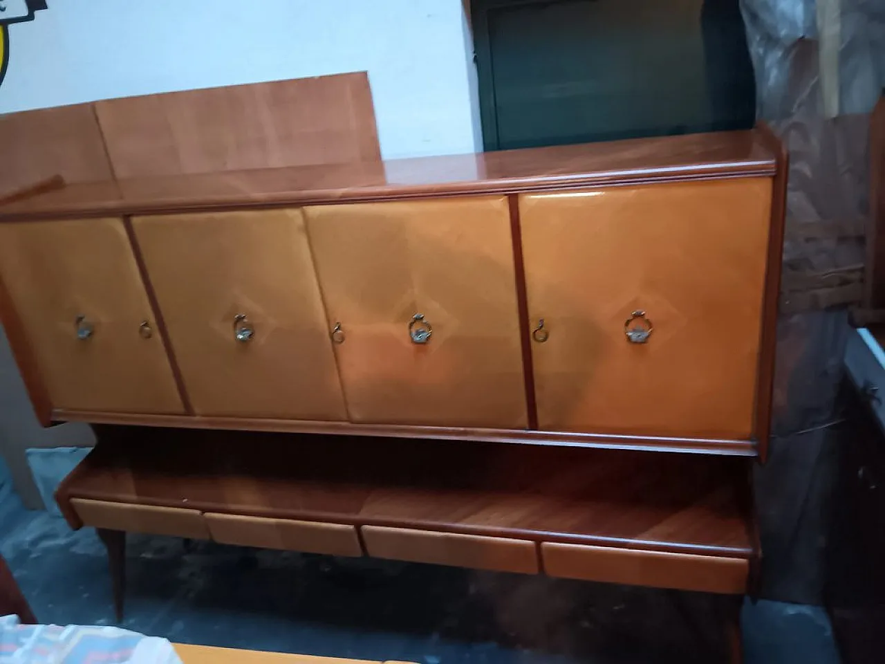 Credenza da pranzo in acero e mogano attribuita a Ico Parisi, anni '50 2