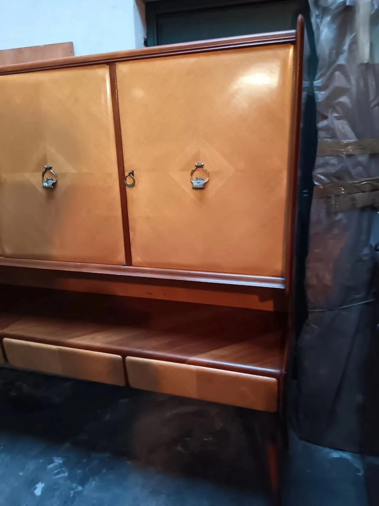 Credenza da pranzo in acero e mogano attribuita a Ico Parisi, anni '50 4