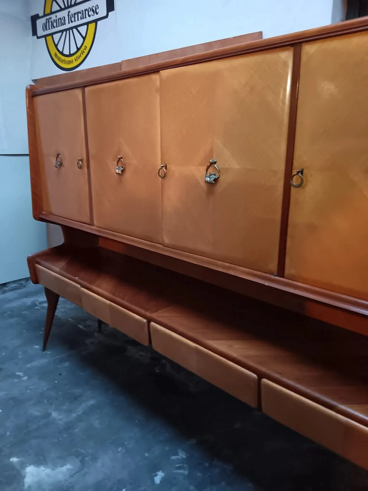 Credenza da pranzo in acero e mogano attribuita a Ico Parisi, anni '50 5