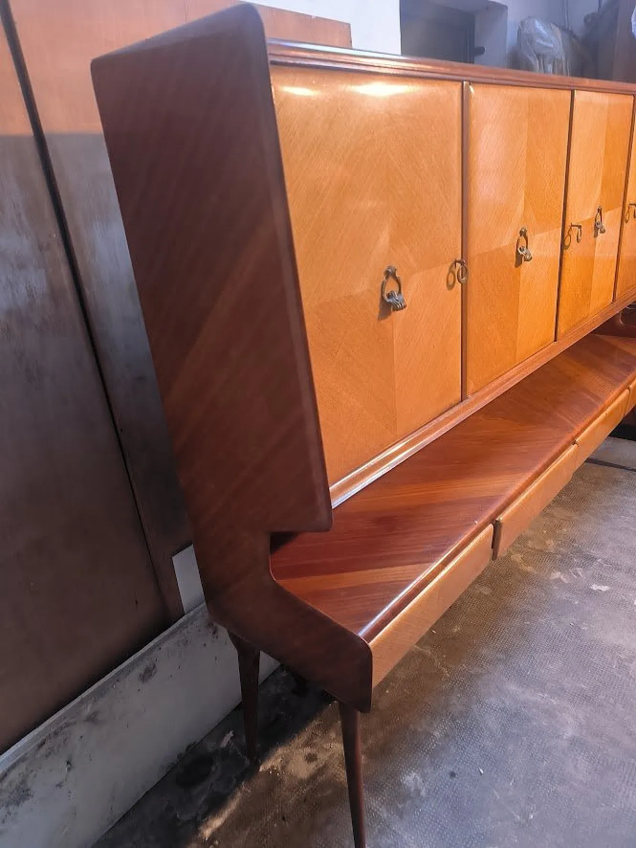 Credenza da pranzo in acero e mogano attribuita a Ico Parisi, anni '50 12