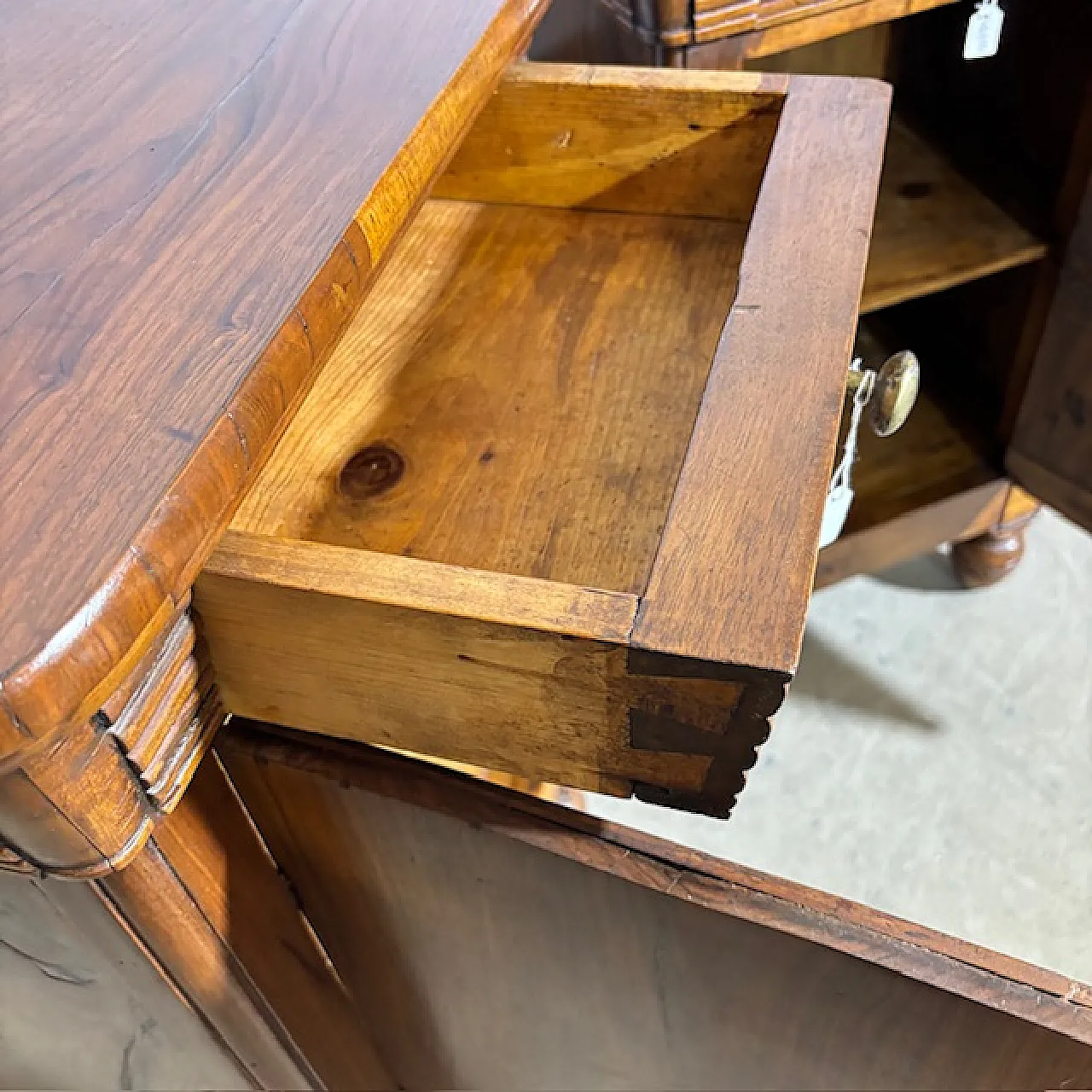 Pair of Milanese Charles X walnut bedside tables, 1820 2