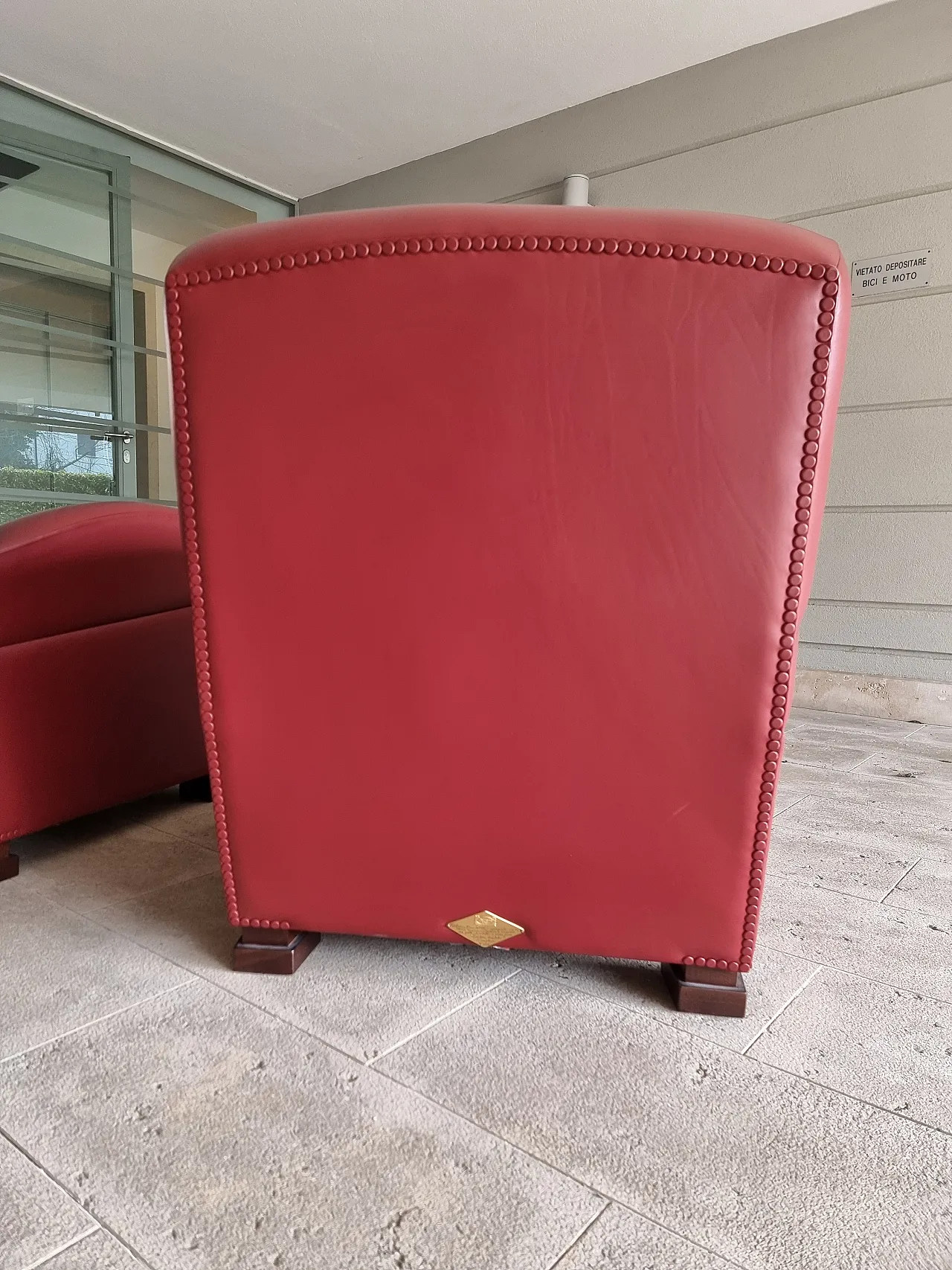 Pair of red armchairs, 90s 6