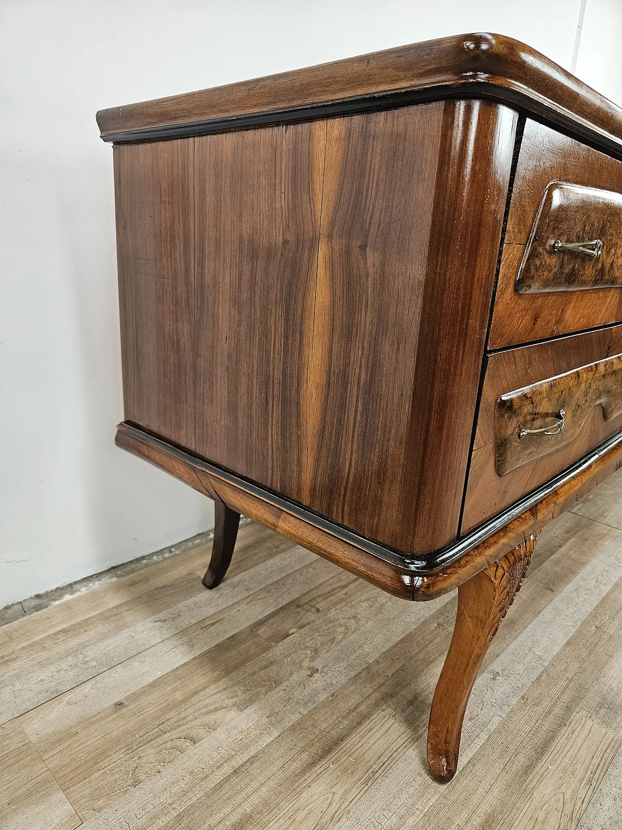 Mid Century chestnut in walnut with glass top 3