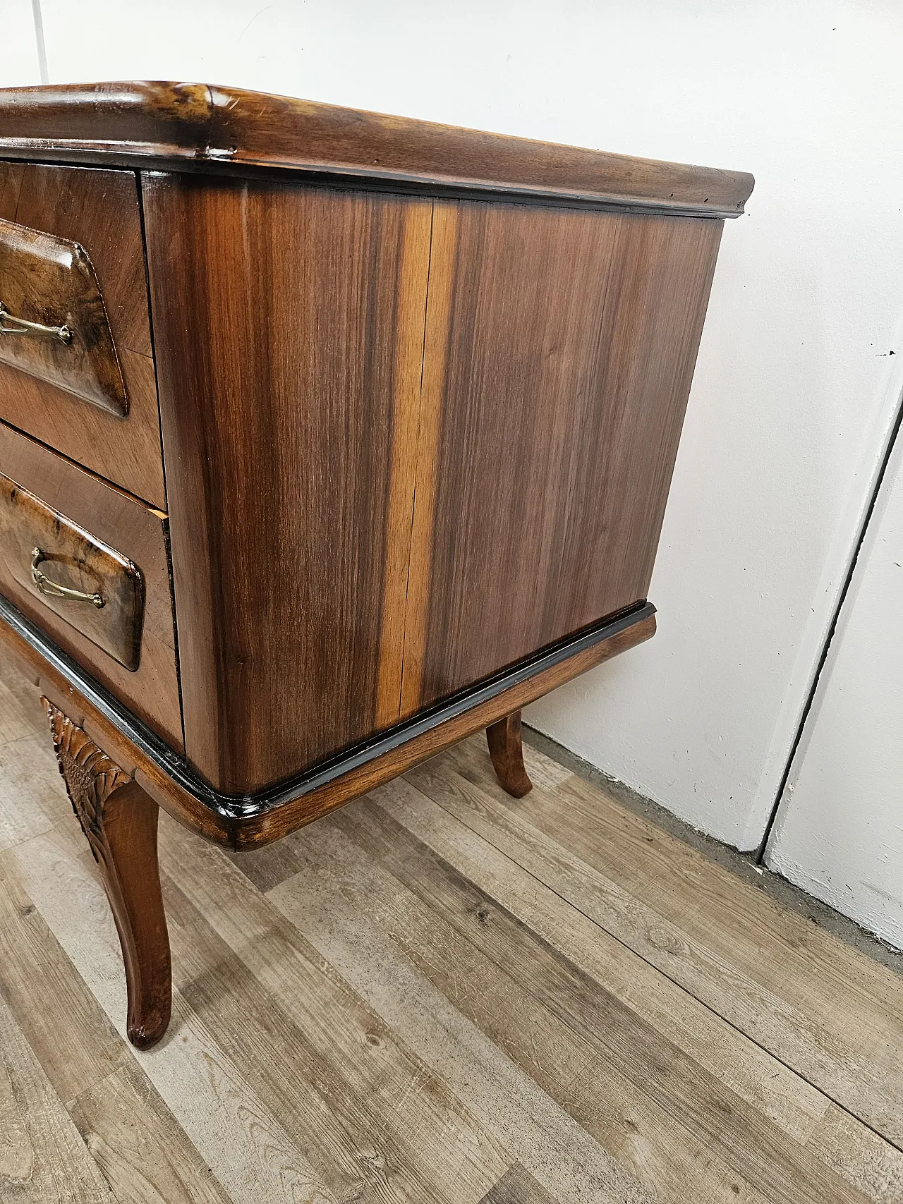 Mid Century chestnut in walnut with glass top 4