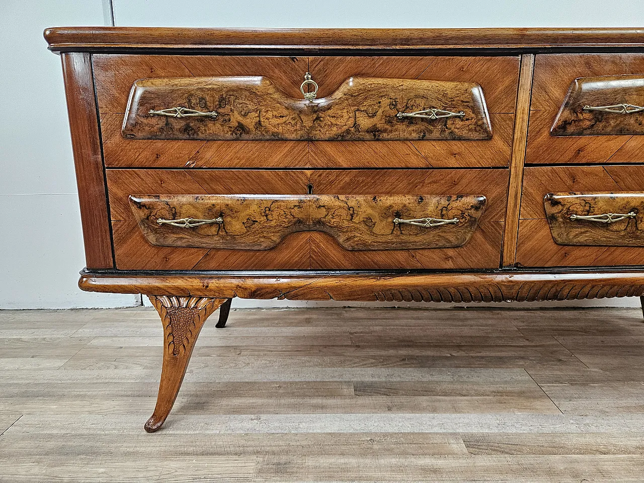 Mid Century chestnut in walnut with glass top 11