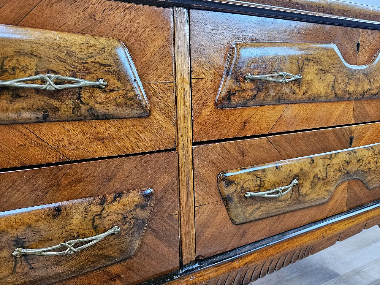 Mid Century chestnut in walnut with glass top 18