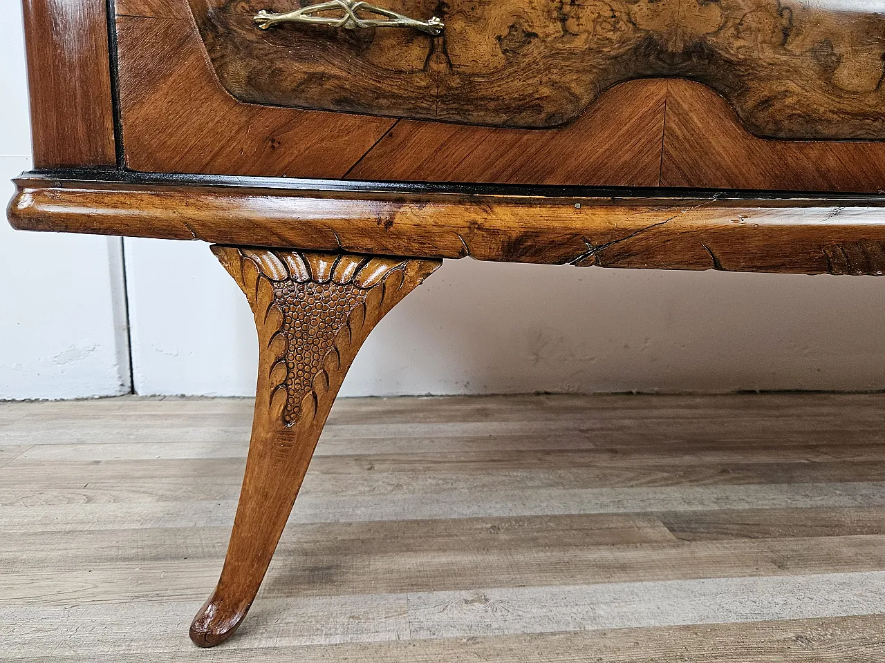 Mid Century chestnut in walnut with glass top 19