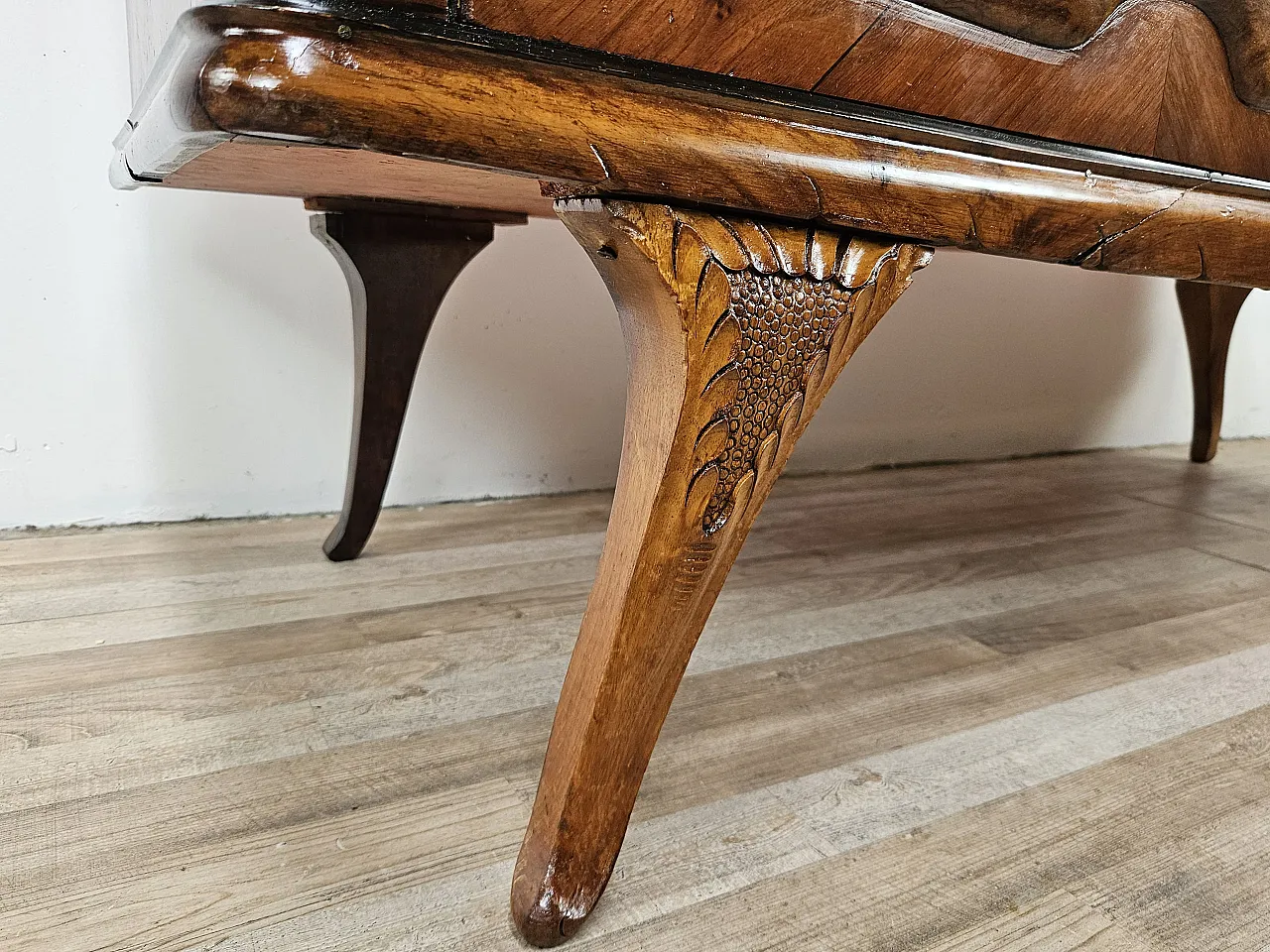 Mid Century chestnut in walnut with glass top 20