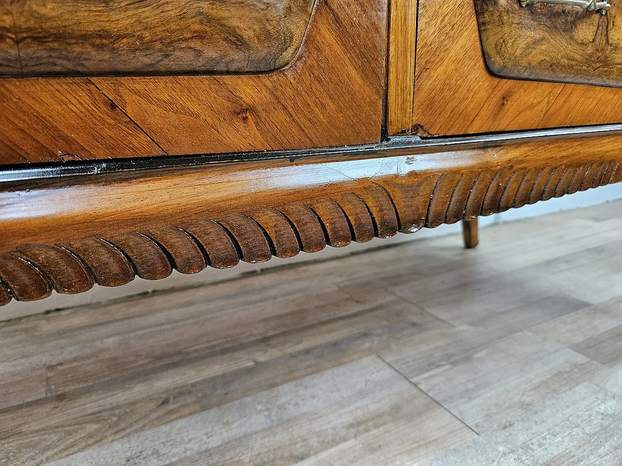 Mid Century chestnut in walnut with glass top 22