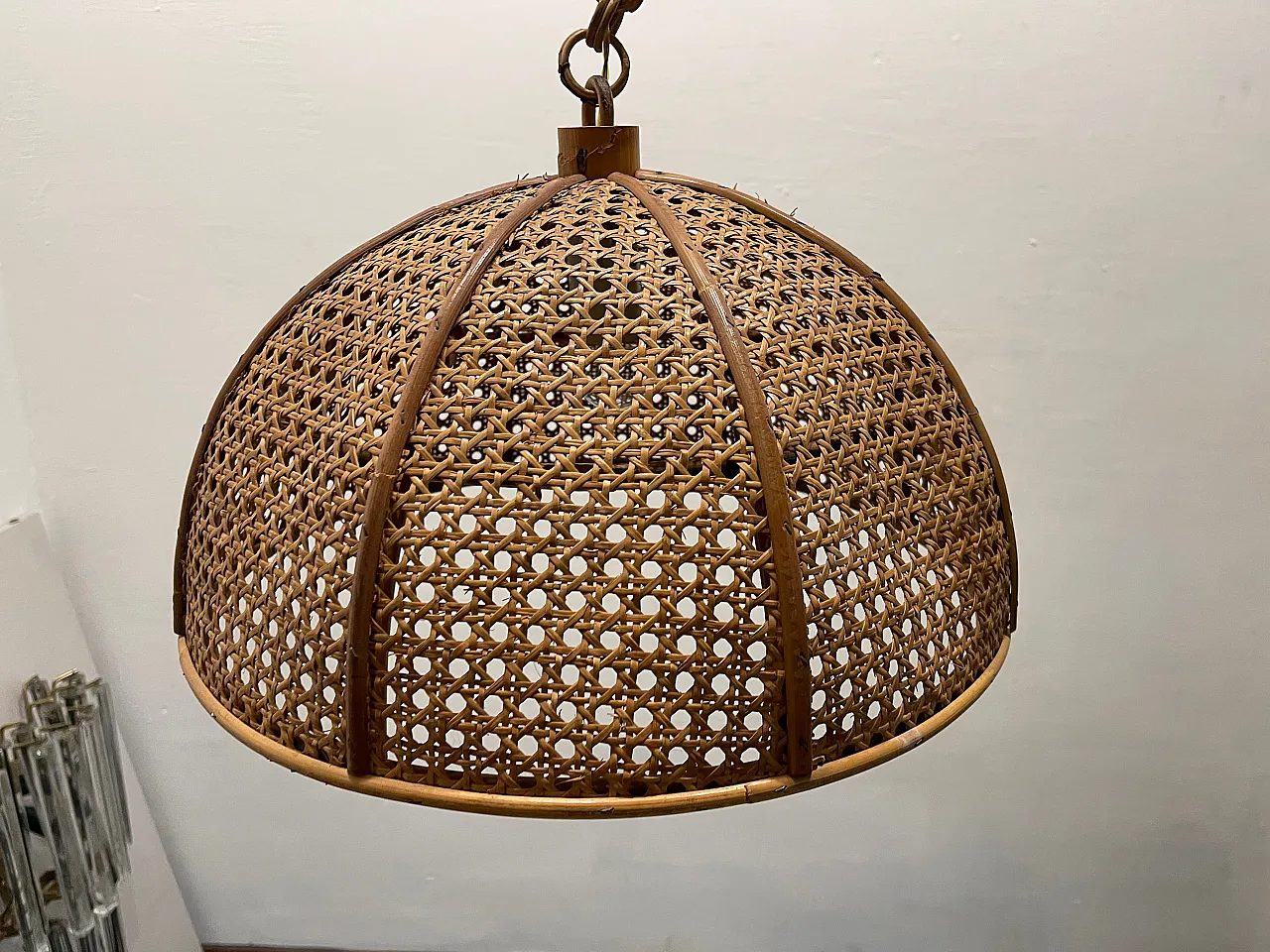 4 Italian Rattan Pendants, 1960s 4