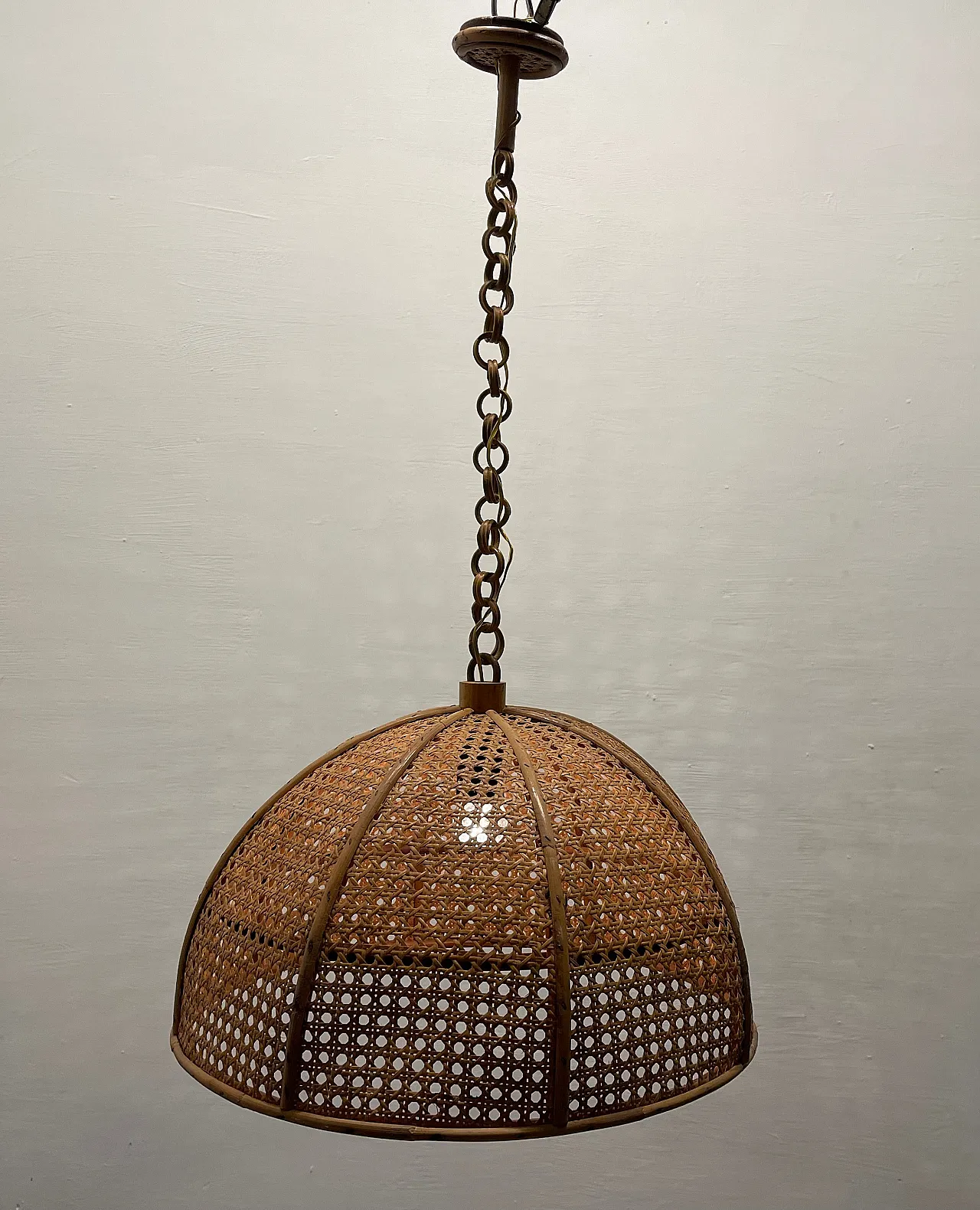 4 Italian Rattan Pendants, 1960s 11