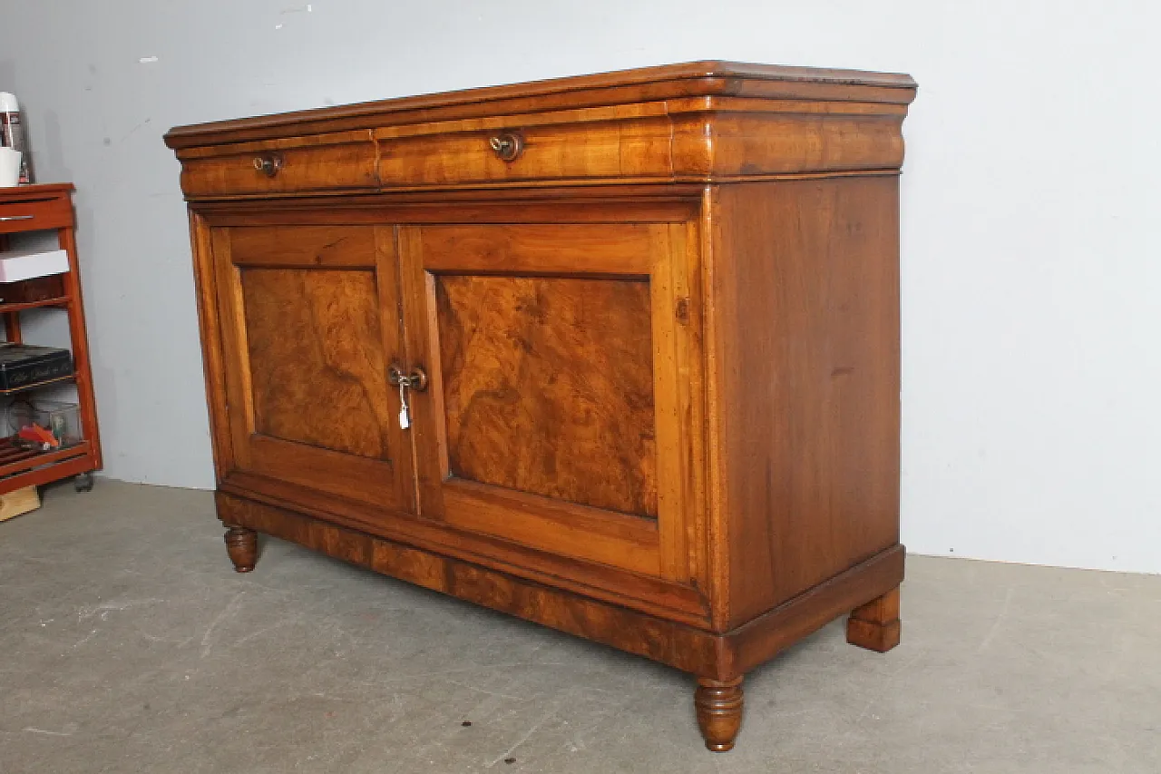 Sideboard Charles X in solid walnut Bologna, early 19th century 1