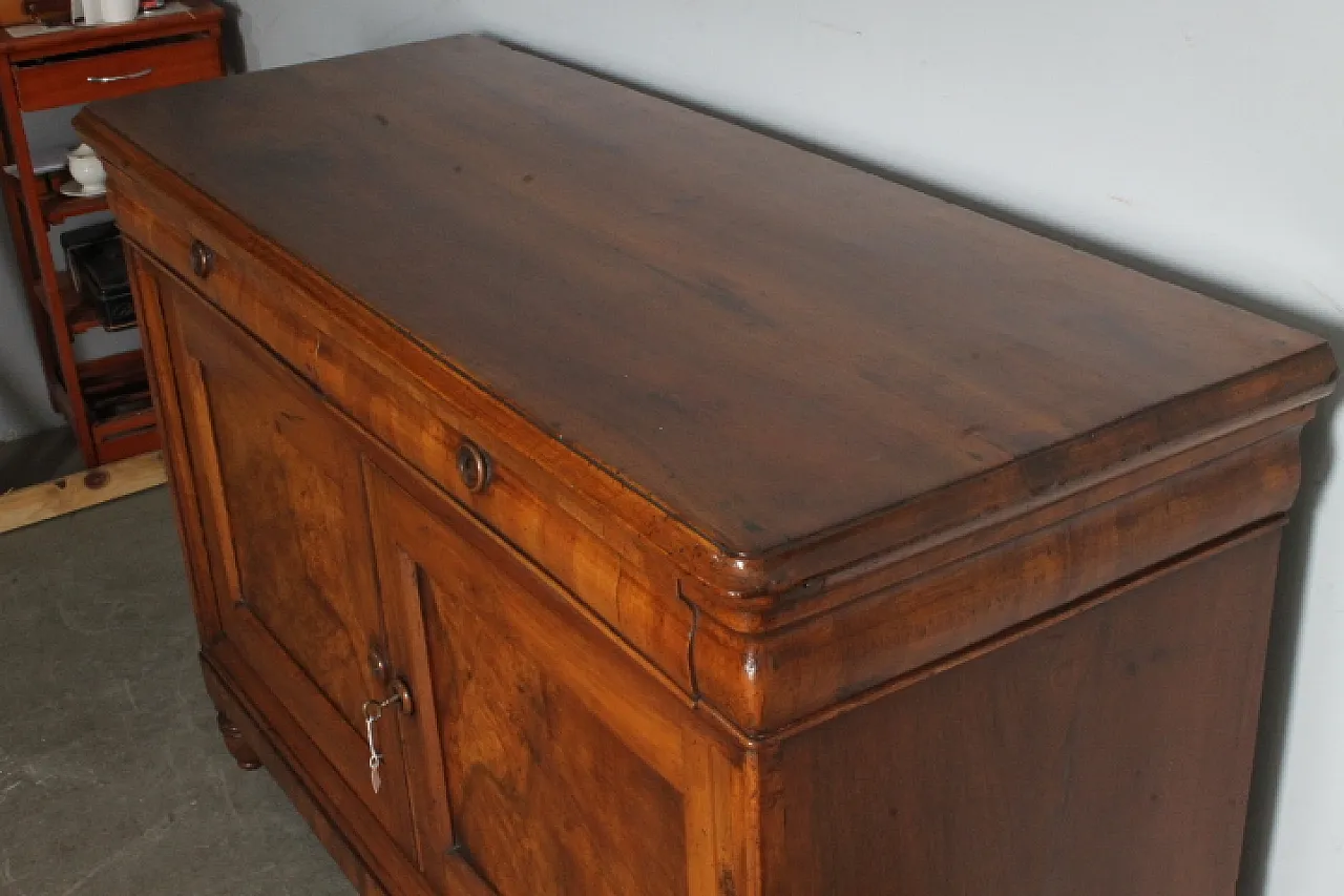 Sideboard Charles X in solid walnut Bologna, early 19th century 5