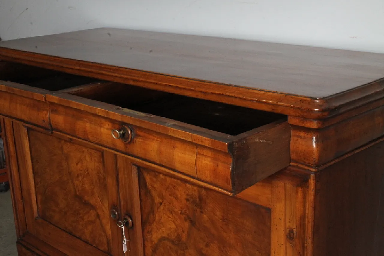 Sideboard Charles X in solid walnut Bologna, early 19th century 6