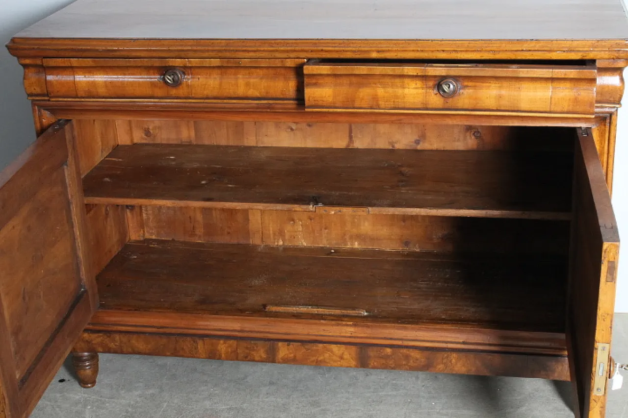 Sideboard Charles X in solid walnut Bologna, early 19th century 7