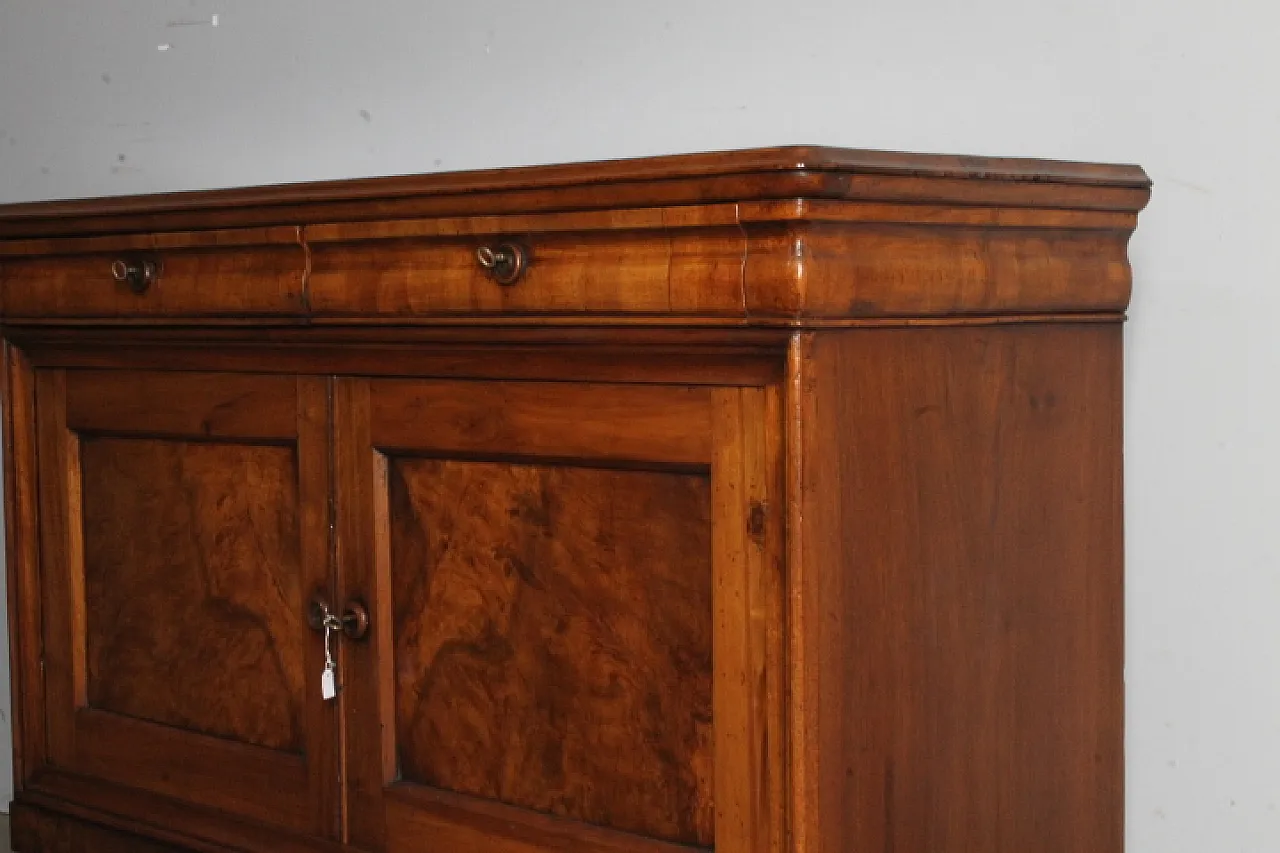 Sideboard Charles X in solid walnut Bologna, early 19th century 11