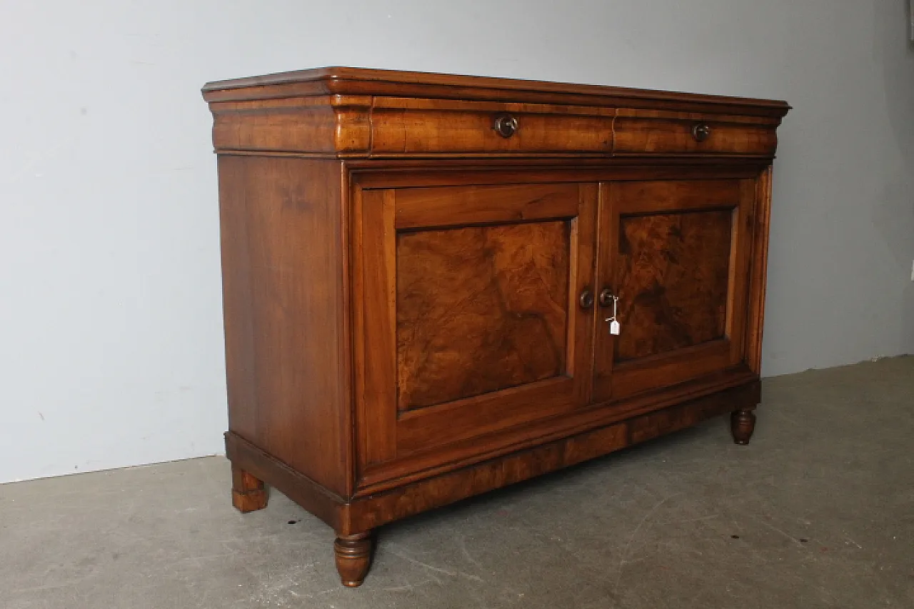 Sideboard Charles X in solid walnut Bologna, early 19th century 14