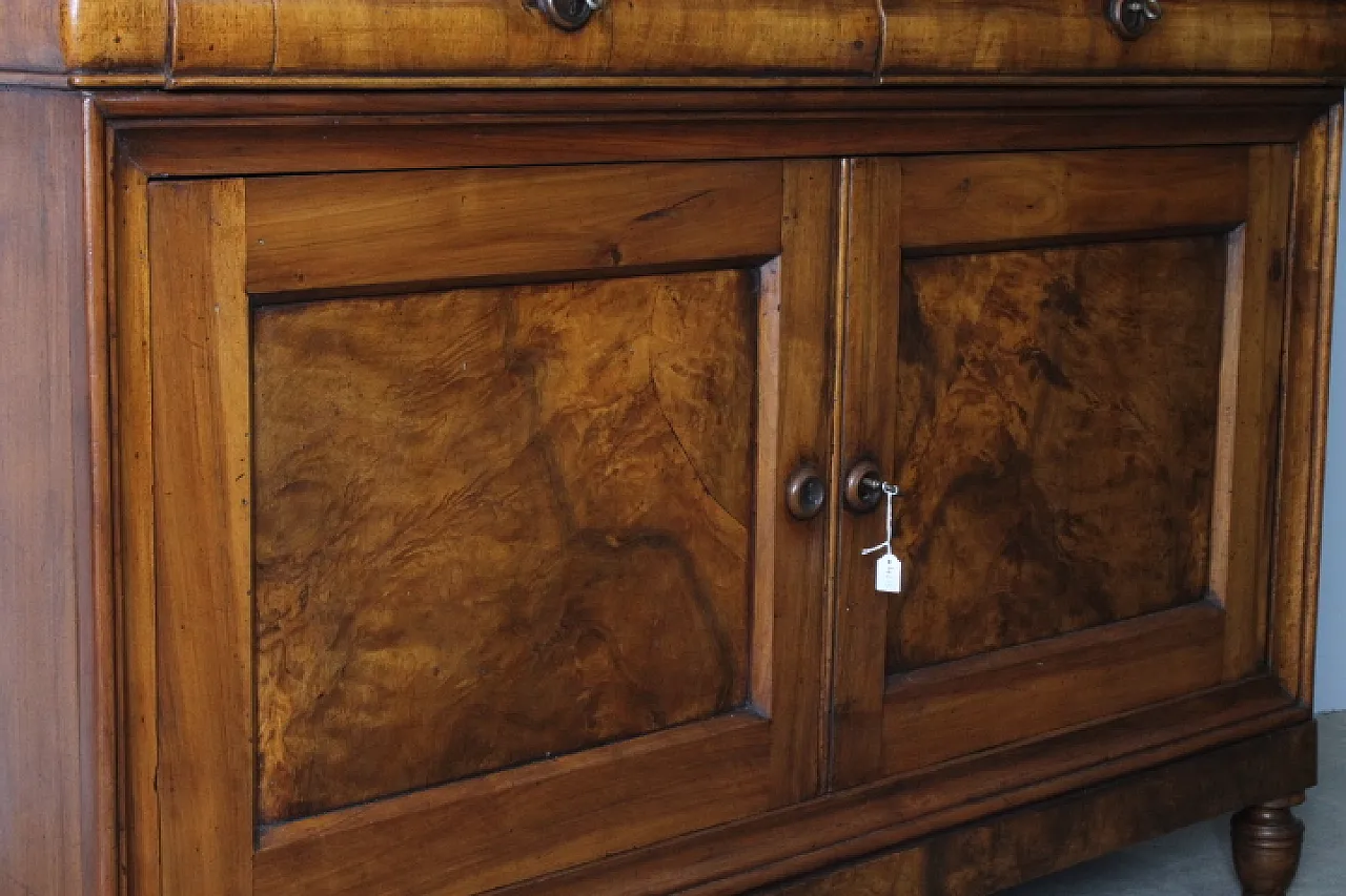 Sideboard Charles X in solid walnut Bologna, early 19th century 15